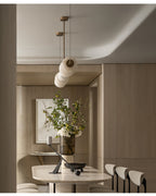 Alabaster Pebble Linear Chandelier by Bling Lighting Studio