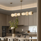 Alabaster Pebble Linear Chandelier by Bling Lighting Studio