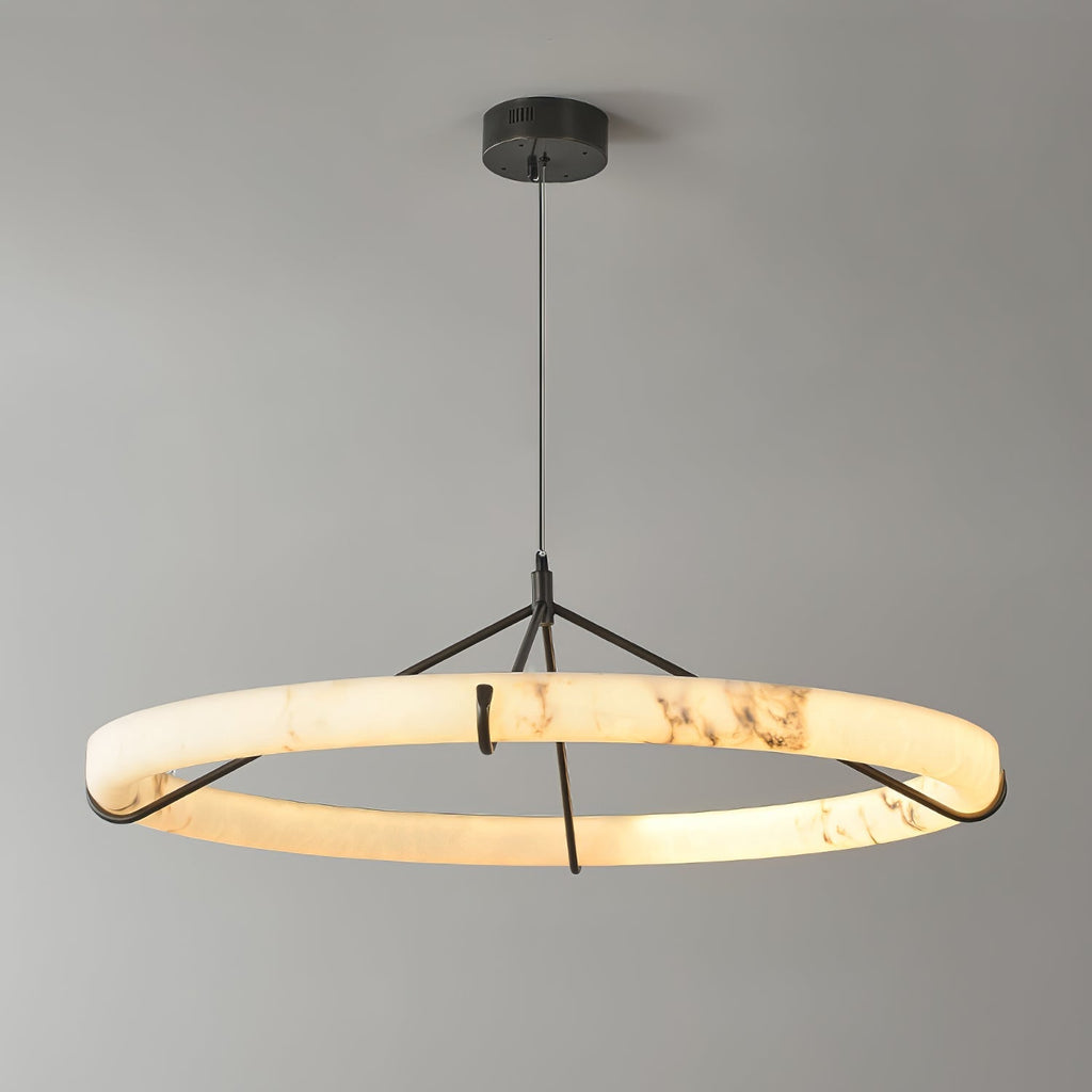 Alabaster Ring Pendant Chandelier material and finish detail