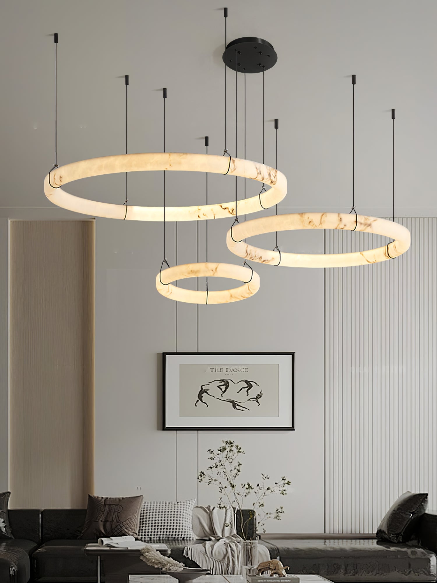 Alabaster Ring Pendant Lamp by Bling Lighting Studio