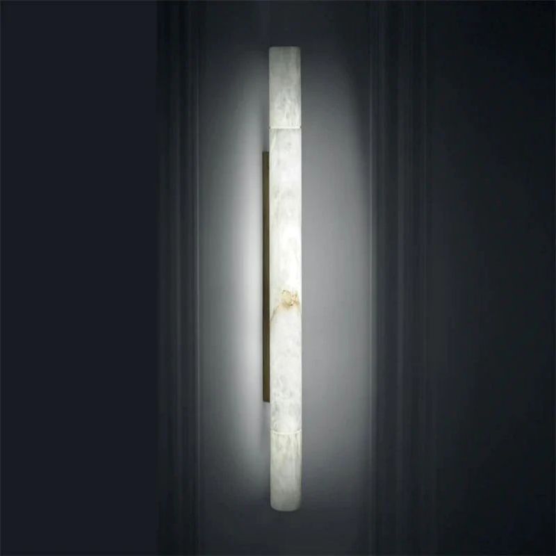 Alabaster Round Tube Wall Sconce by Bling Lighting Studio