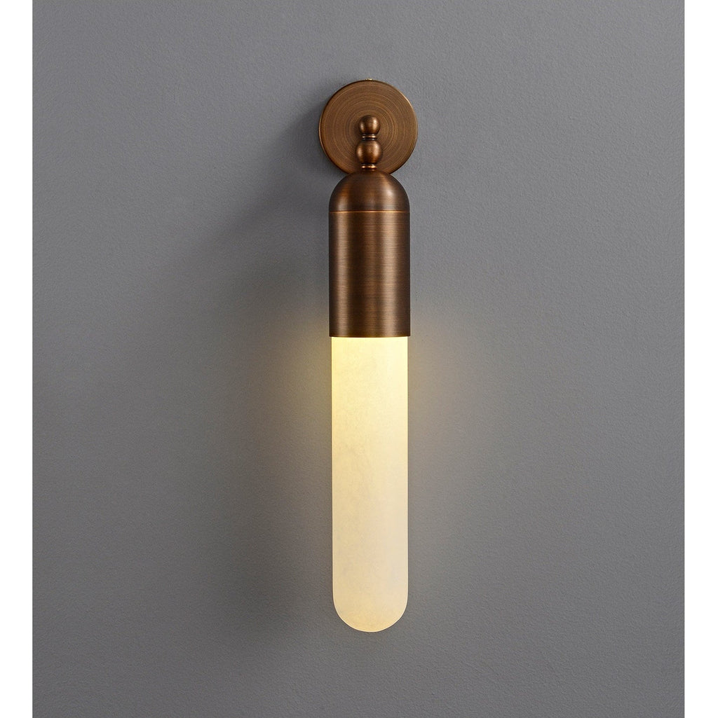 Alabaster Sculpted Tube Wall Sconce by Bling Lighting Studio