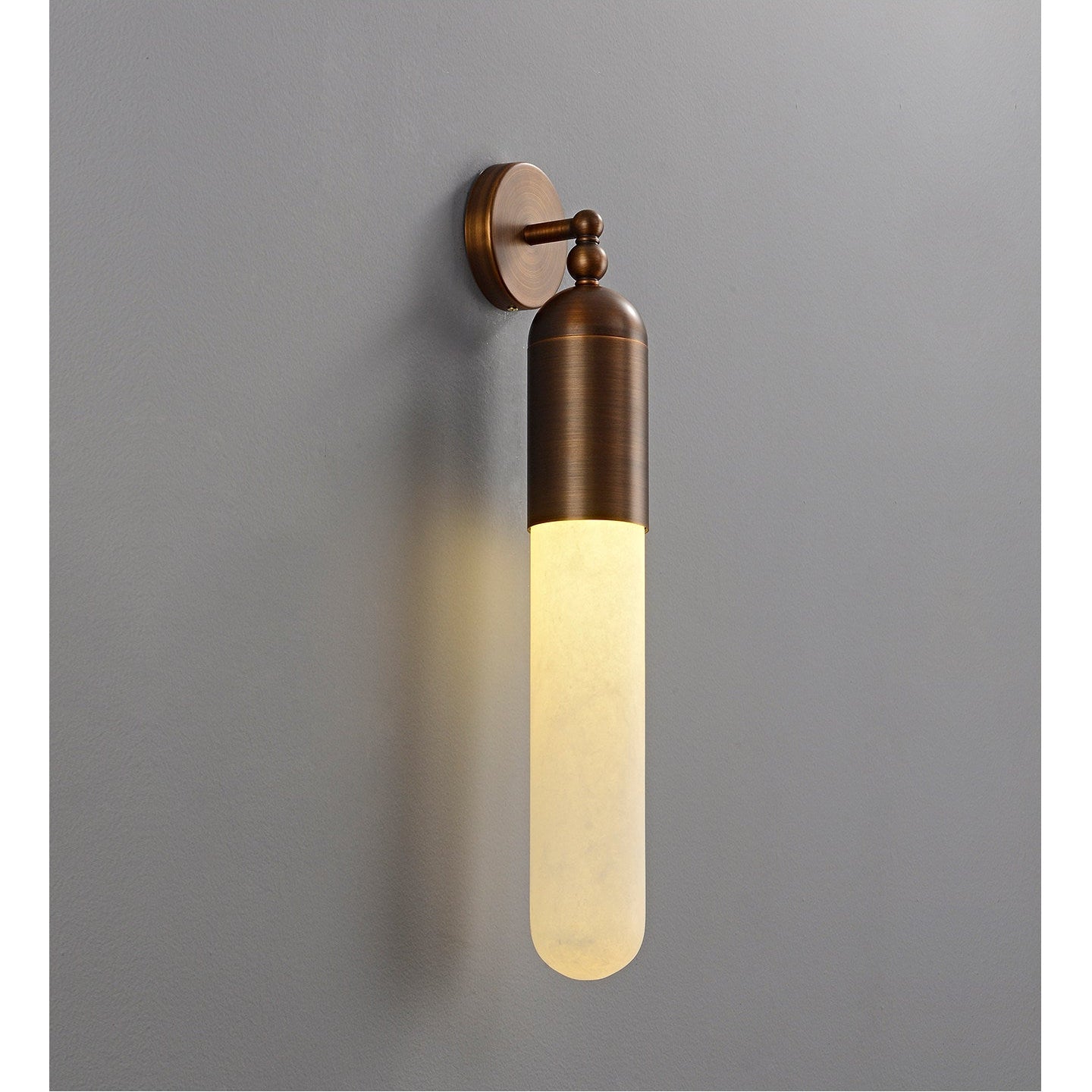 Alabaster Sculpted Tube Wall Sconce by Bling Lighting Studio
