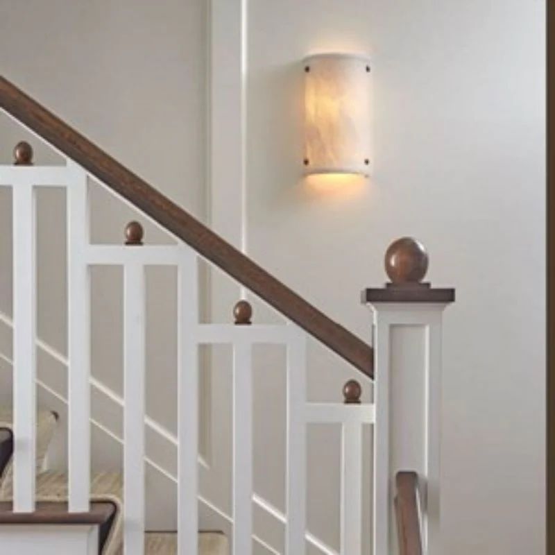 Alabaster Semi-Cylindrical Wall Sconce by Bling Lighting Studio