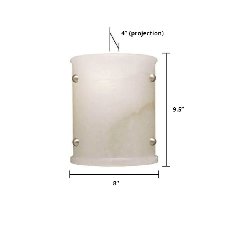 Alabaster Semi-Cylindrical Wall Sconce by Bling Lighting Studio