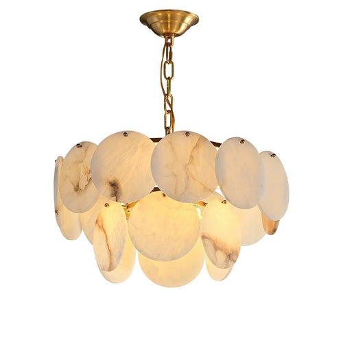 Alabaster Shell Brass Chandelier with 2/3/4/5/6 layer by Bling Lighting Studio