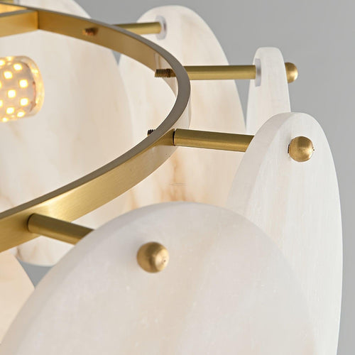 Alabaster Shell Brass Chandelier with 2/3/4/5/6 layer by Bling Lighting Studio