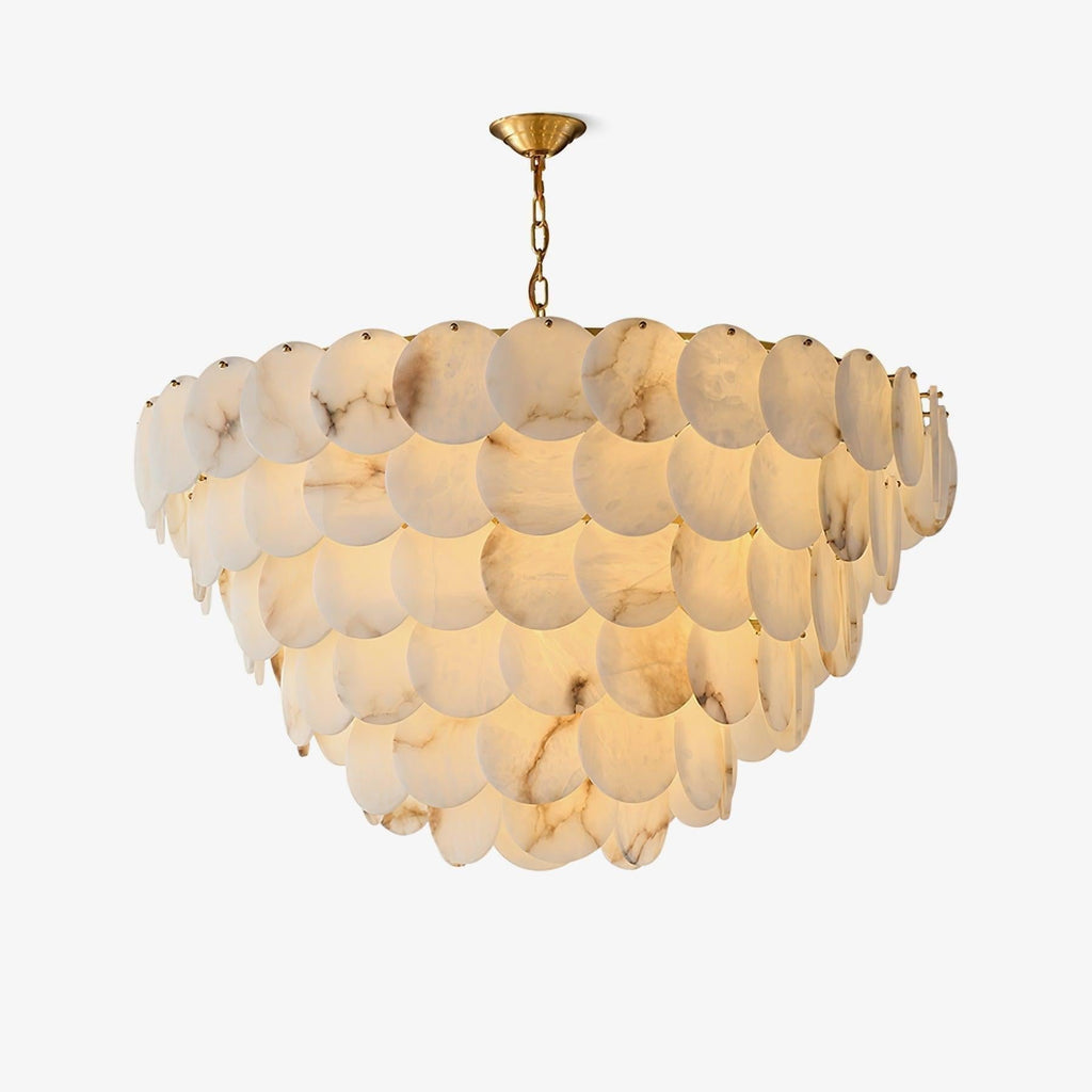 Alabaster Shell Brass Chandelier with 2/3/4/5/6 layer by Bling Lighting Studio