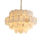 Alabaster Shell Brass Chandelier with 2/3/4/5/6 layer by Bling Lighting Studio