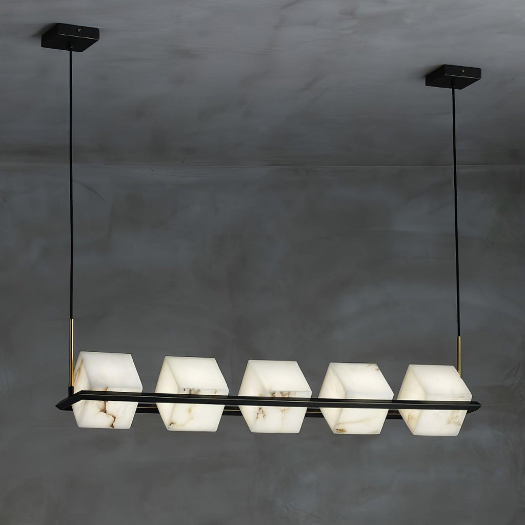 Alabaster Square Box Chandelier by Bling Lighting Studio