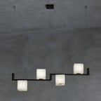 Alabaster Square Box Chandelier by Bling Lighting Studio