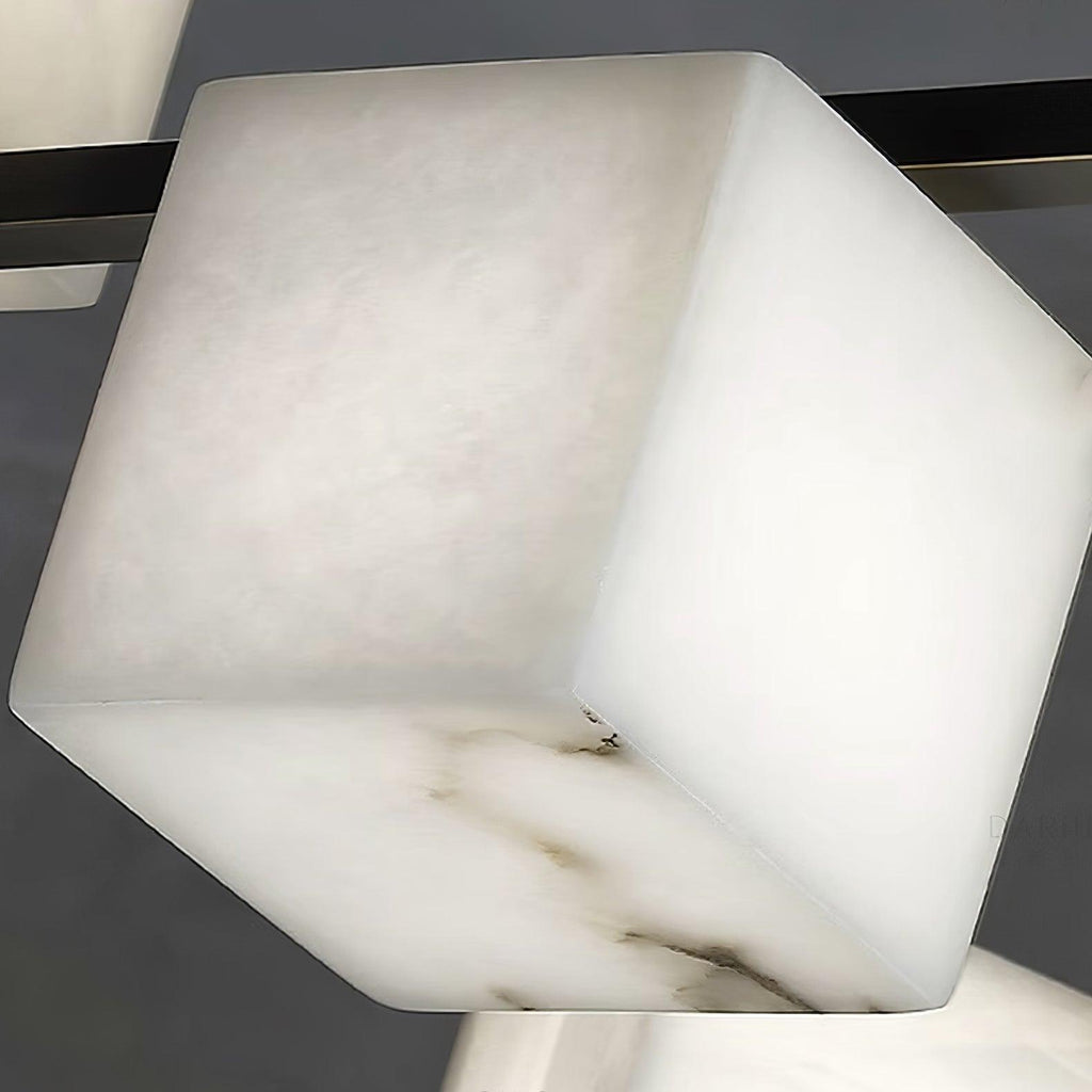 Alabaster Square Box Chandelier by Bling Lighting Studio
