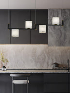 Alabaster Square Box Chandelier by Bling Lighting Studio