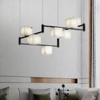 Alabaster Square Box Chandelier by Bling Lighting Studio