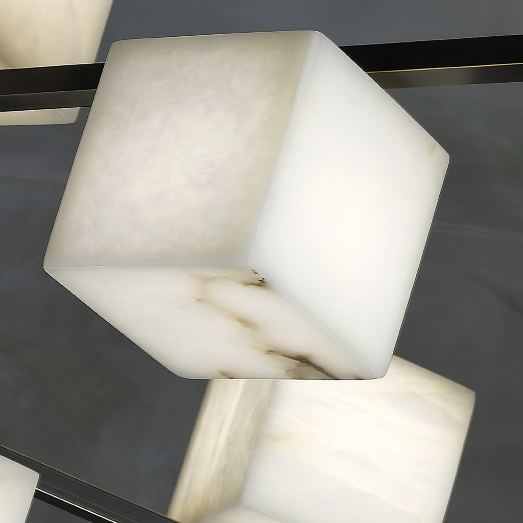 Alabaster Square Box Chandelier by Bling Lighting Studio