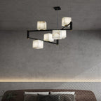 Alabaster Square Box Chandelier by Bling Lighting Studio