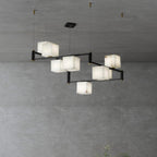 Alabaster Square Box Chandelier by Bling Lighting Studio