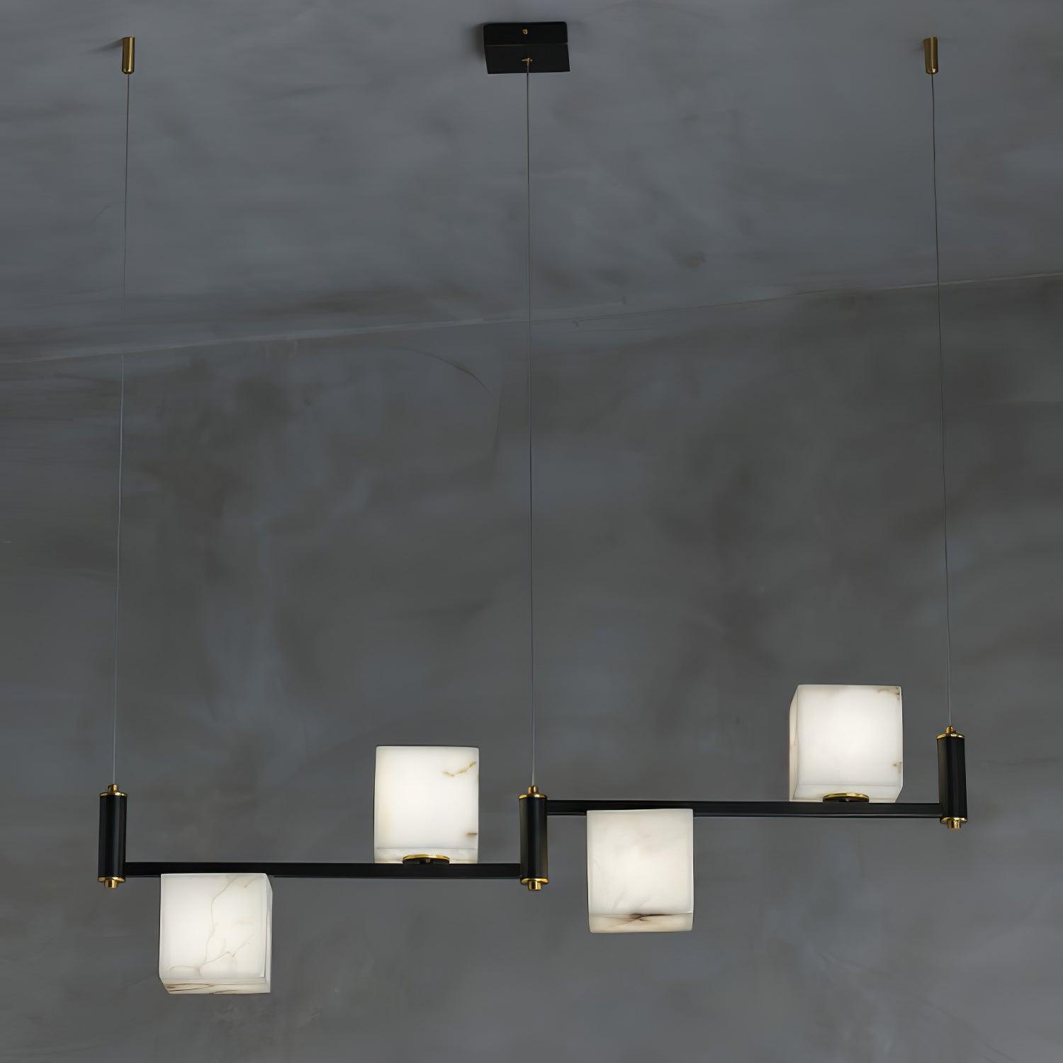 Alabaster Square Box Chandelier by Bling Lighting Studio