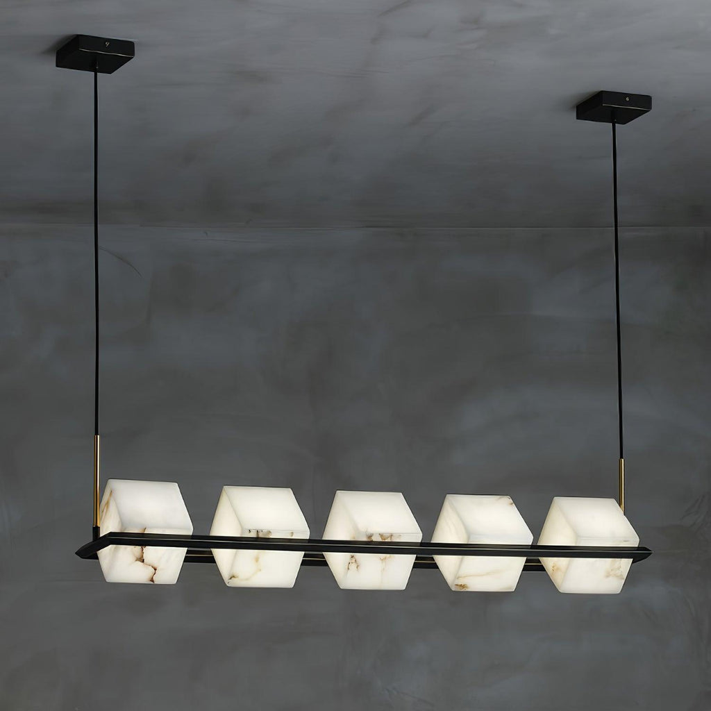 Alabaster Square Box Chandelier by Bling Lighting Studio
