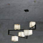 Alabaster Square Box Chandelier by Bling Lighting Studio