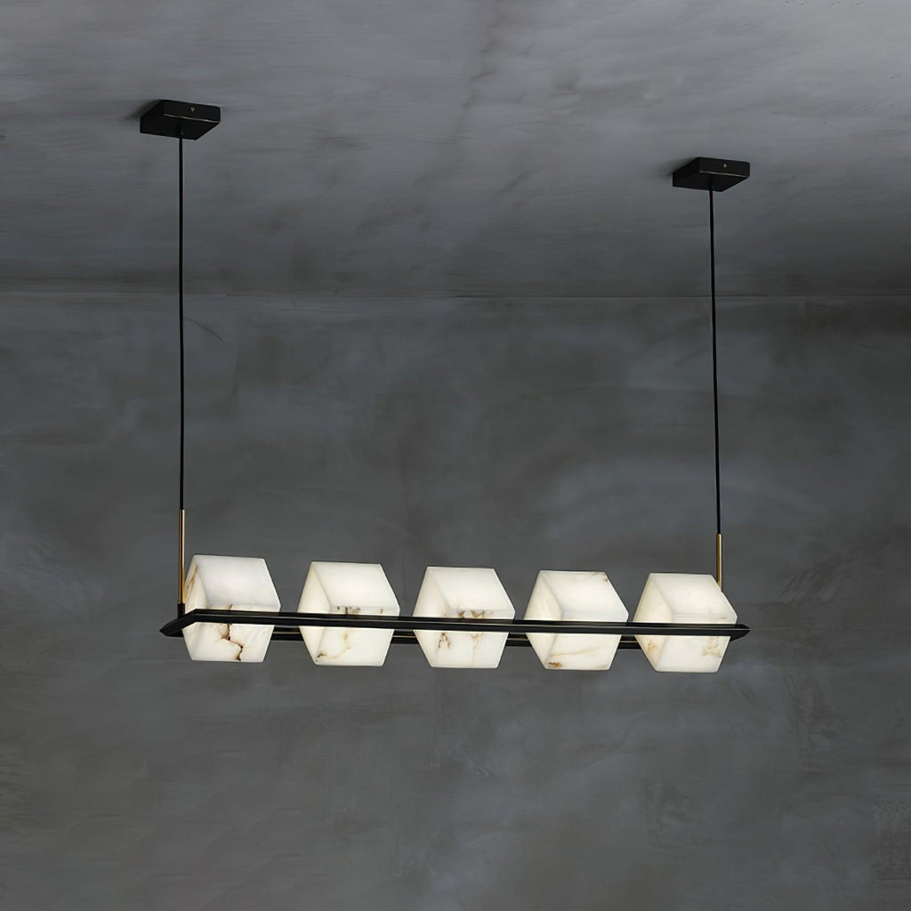 Alabaster Square Box Chandelier by Bling Lighting Studio