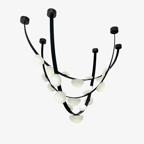 Alex Dew Drops Alabaster Chandelier by Bling Lighting Studio