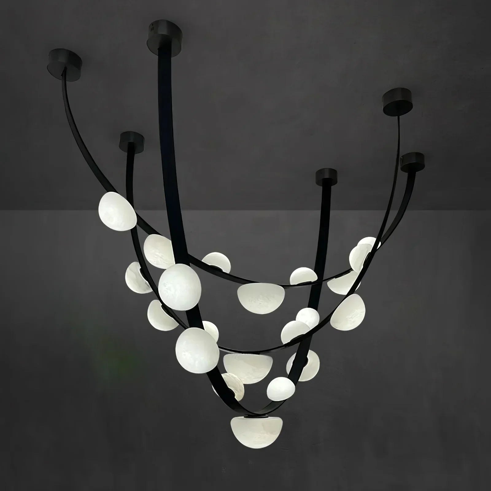 Alex Modern Dew Drops Alabaster Chandelier by Bling Lighting Studio
