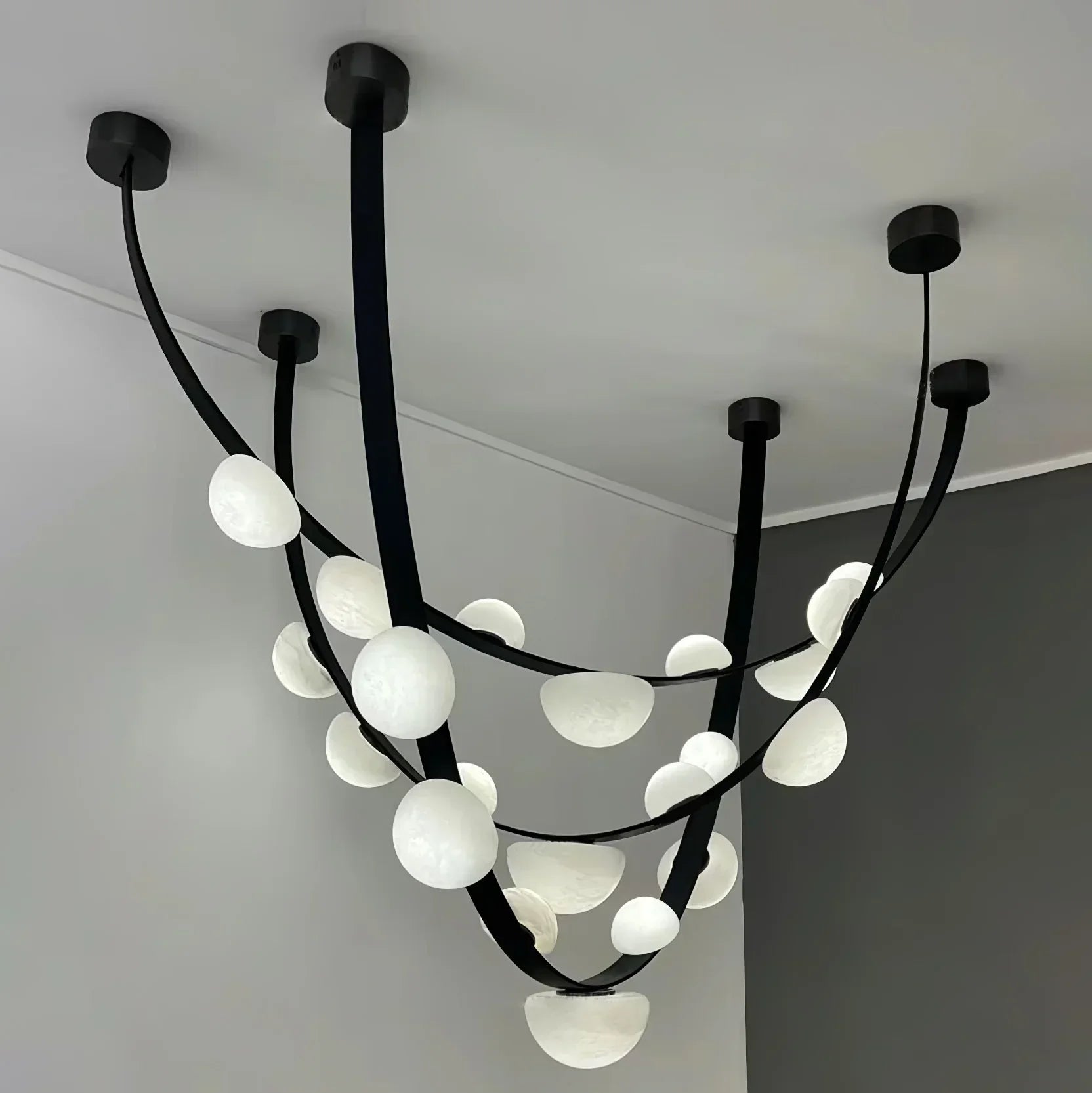 Alex Modern Dew Drops Alabaster Chandelier by Bling Lighting Studio