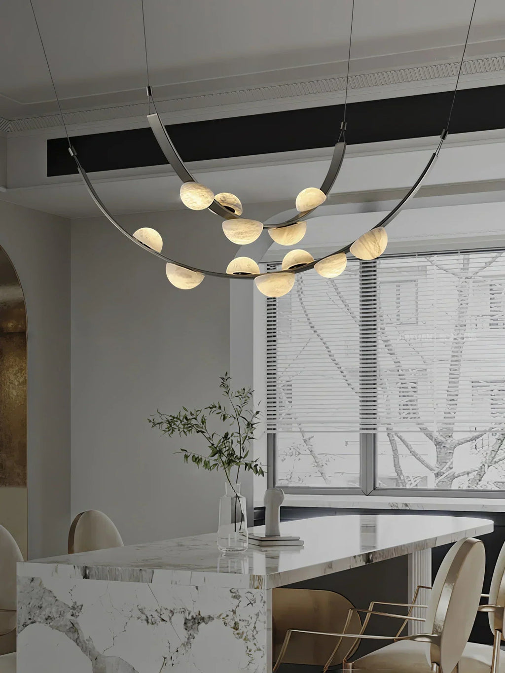 Alex Modern Dew Drops Alabaster Chandelier by Bling Lighting Studio