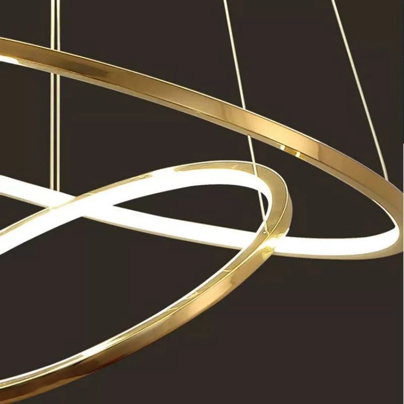 Amina Quartz Golden Rings Chandelier by Bling Lighting Studio