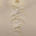 Amina Quartz Golden Rings Chandelier by Bling Lighting Studio