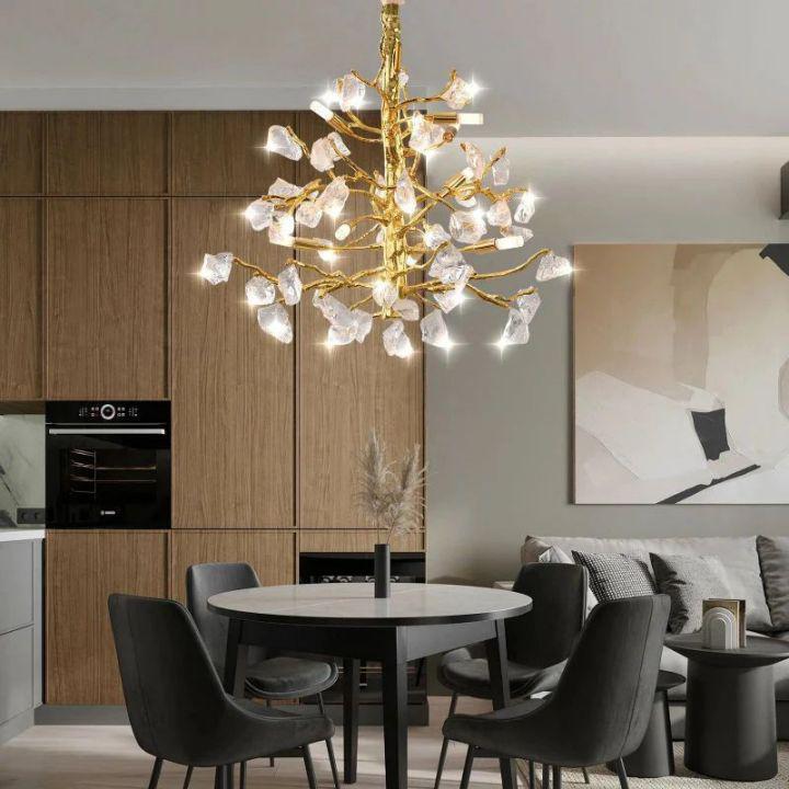 Amos Glass Branch Chandelier for Staircase detail view