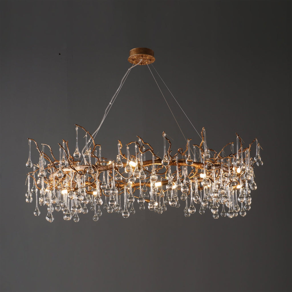Anita Branch Brass Crystal Chandelier by Bling Lighting Studio