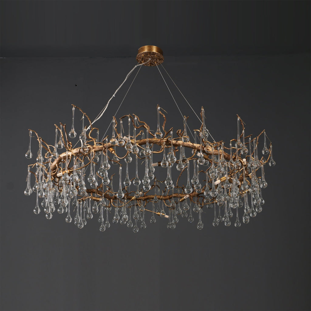 Anita Branch Brass Crystal Chandelier by Bling Lighting Studio