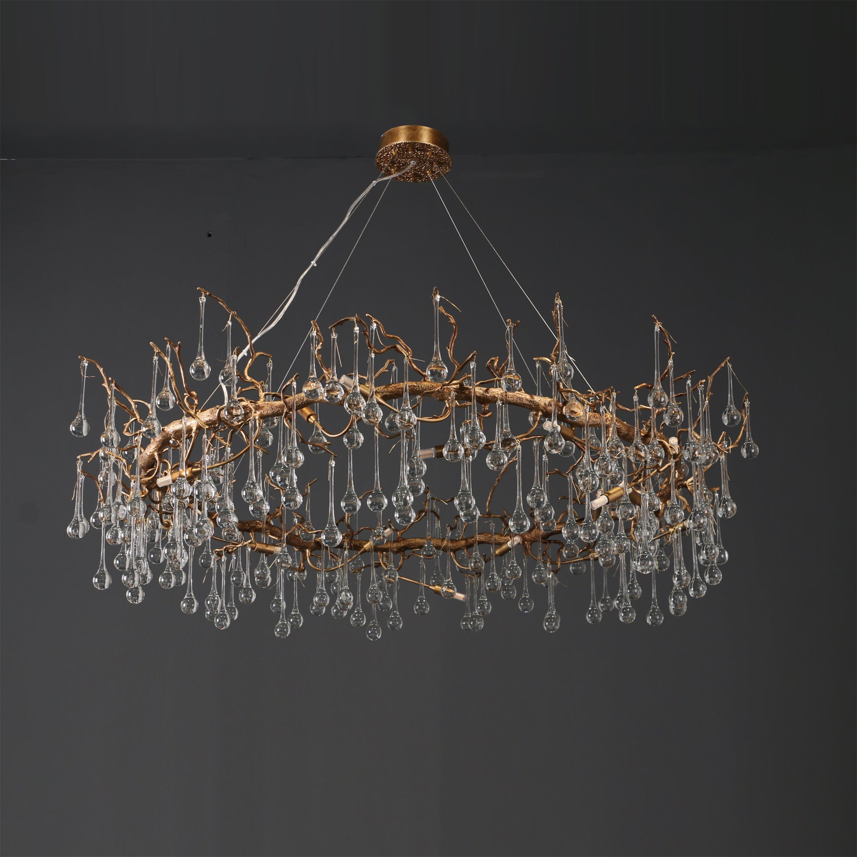 Anita Branch Brass Crystal Chandelier by Bling Lighting Studio