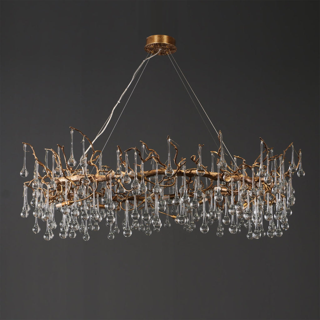 Anita Branch Brass Crystal Chandelier by Bling Lighting Studio