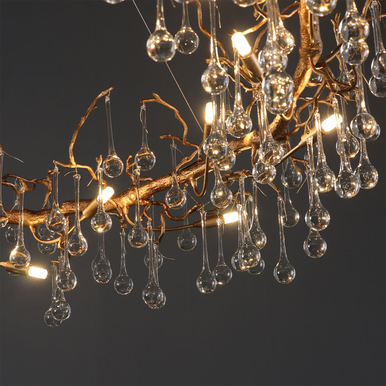 Anita Branch Brass Crystal Chandelier by Bling Lighting Studio