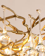 Anita Brass Branch Leaf Chandelier by Bling Lighting Studio