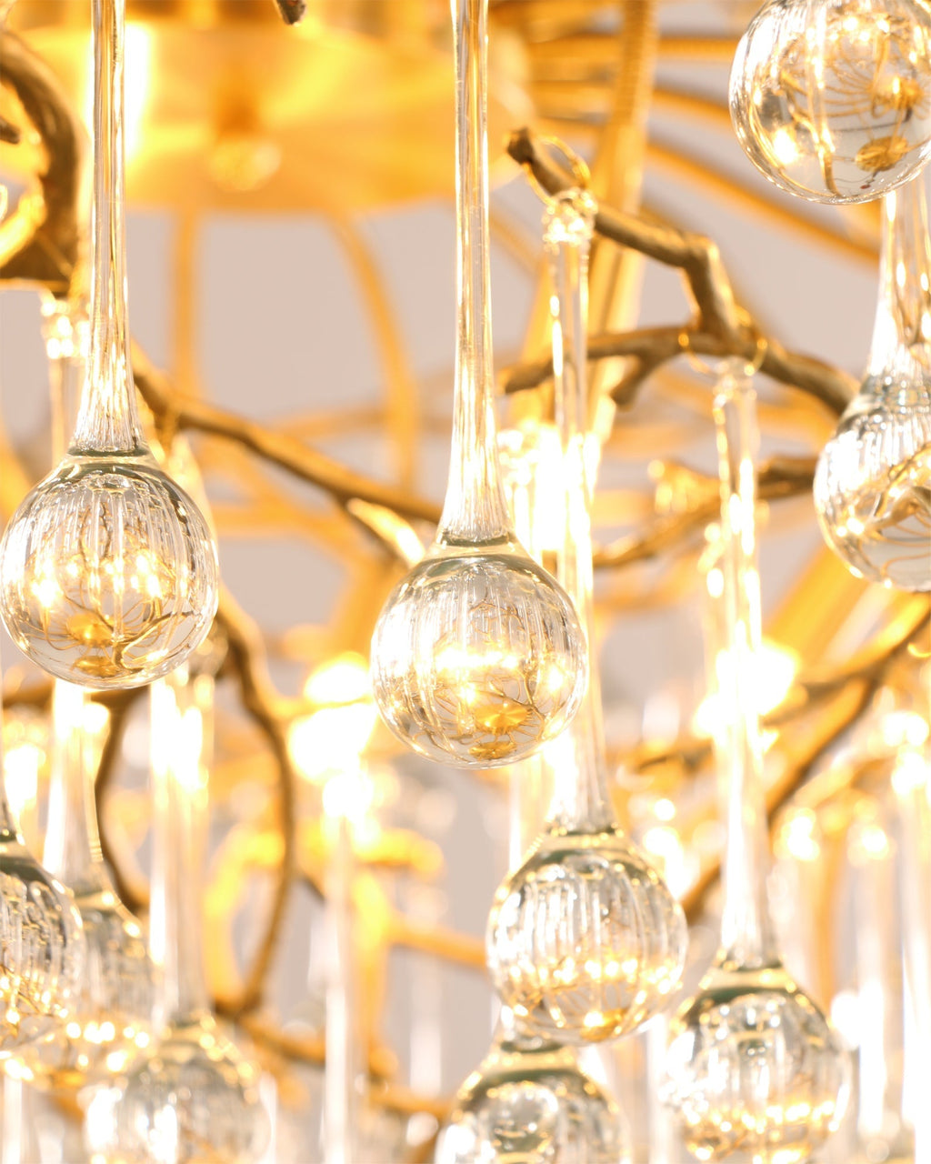 Anita Brass Branch Leaf Chandelier by Bling Lighting Studio
