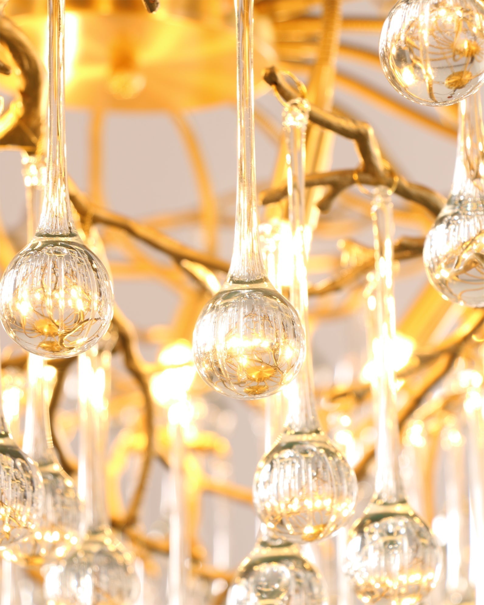 Anita Brass Branch Leaf Chandelier by Bling Lighting Studio