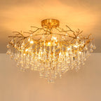 Anita Brass Branch Leaf Chandelier by Bling Lighting Studio