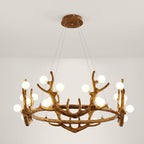 Antler Shape Branch Brass Chandelier by Bling Lighting Studio