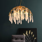 Aqua Dome Branch Brass Chandelier by Bling Lighting Studio