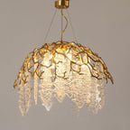 Aqua Dome Branch Brass Chandelier by Bling Lighting Studio
