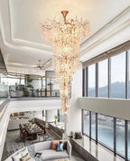 Arabella Blossom: Stairwell Lighting Chandelier - Long Drop Stairwell Pendant Lights - Foyer Staircase Chandelier