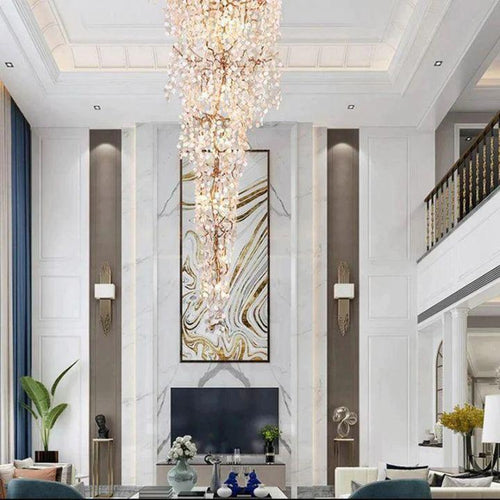 Ardent Large Crystal Branch Chandelier for Staircase by Bling Lighting Studio