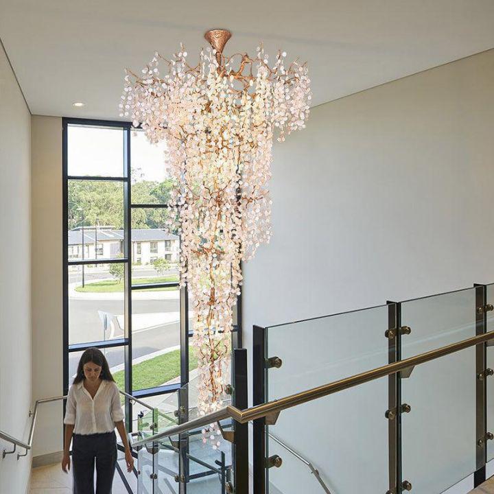 Ardent Large Crystal Branch Chandelier for Staircase detail view
