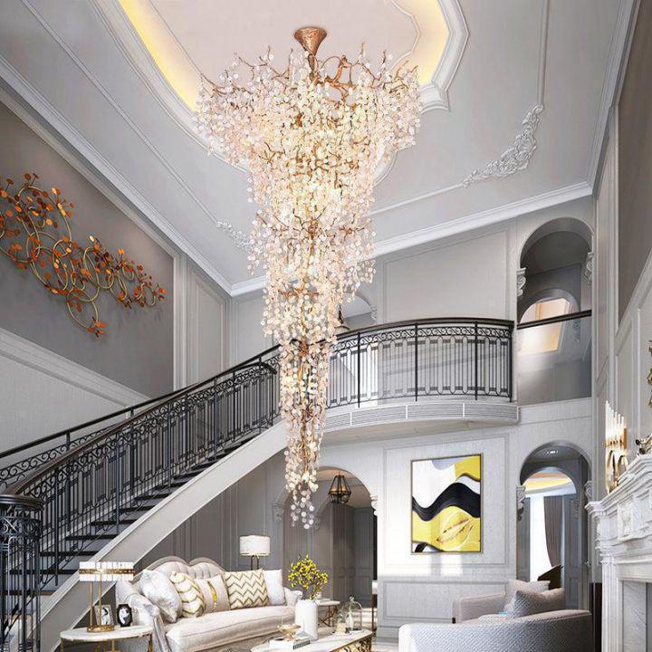 Ardent Large Crystal Branch Chandelier for Staircase material and finish detail