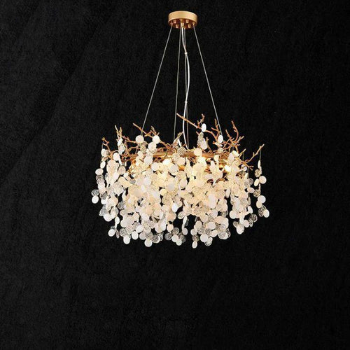 Ardent Branch Crystal Round Circle Chandelier by Bling Lighting Studio