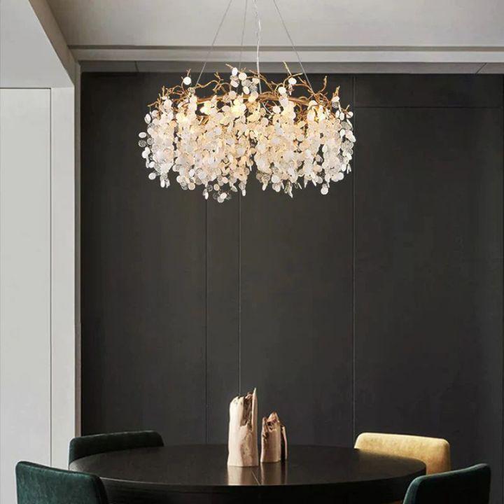 Ardent Branch Crystal Round Circle Chandelier by Bling Lighting Studio